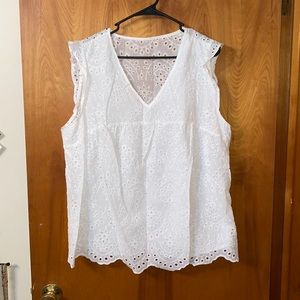 SHEIN Emery Rose White Lace Top